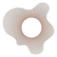 Circular wave. Sound circle lines. Wavy radial frame pattern. Sound ring mockup. Radial rays. Logo, radial spectrum. Voice symbol. Depicting audio music icon. Trendy colour. vector