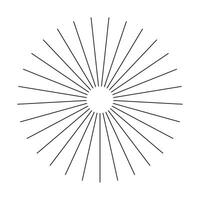 Radial stripes. Sunburst element. Sun star ray. Ray beam, burst. Radial circle radiation lines. Circulars lines pattern. Spokes with radiating stripes grid icon. Outline thin abstract graphic. vector