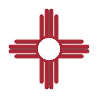 Red symbol on a white background. Native Americans silhouette sign flat icon. New Mexico state simple logotype. vector
