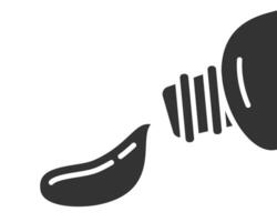 Minimalist design featuring a tube squeezing out a drop. Illustrates application, creation, or dispensing. Perfect for beauty, art, or health concepts. vector