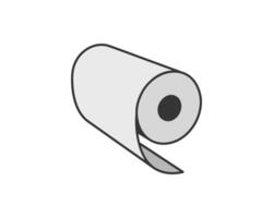 Simple, minimalist illustration of a roll of paper. Perfect for representing concepts of new beginnings, potential, or continuous processes. vector