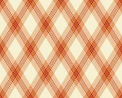 Elegant diagonal plaid pattern in warm peach and orange hues. Perfect for backgrounds, textile designs, and autumnal projects. vector
