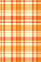 Vibrant orange and cream plaid pattern. Perfect for textile design, website backgrounds, or autumnal themed projects. This cheerful, seamless texture evokes warmth and comfort. vector