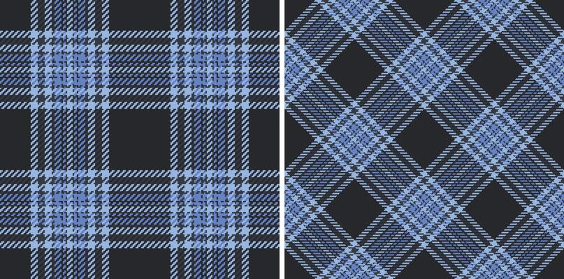 Classic plaid patterns, presented in two variations. The blue and gray tones evoke a sense of tradition and timeless style.