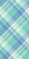 Warp check fabric texture, border seamless plaid. Oktoberfest background tartan textile pattern in teal and light colors. vector