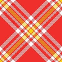 Vibrant red, white, and yellow plaid pattern. Perfect for textile designs, website backgrounds, or packaging. This bold, geometric design evokes energy and optimism. vector