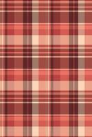 Elegant coral and brown plaid pattern. Perfect for textile design, website backgrounds, or fallthemed projects. This seamless texture offers a sophisticated, rustic feel, evoking warmth and comfort. vector