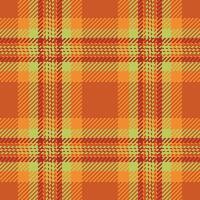 Vibrant autumnal plaid pattern in warm oranges and greens. Perfect for fallthemed designs, textile prints, or website backgrounds. vector