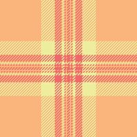 Vibrant pastel plaid pattern in peach and yellow hues. Perfect for textile design, website backgrounds, or crafting projects. This cheerful, textured design evokes feelings of warmth and optimism. vector