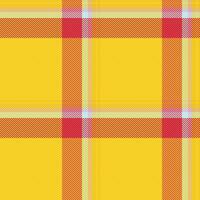 Vibrant yellow and red plaid pattern. Perfect for textile design, fashion, and website backgrounds. This cheerful, geometric texture evokes warmth and energy. vector