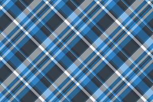 Classic blue plaid pattern. Seamless texture with intersecting lines creates a versatile backdrop for design projects, evoking tradition and sophistication. vector