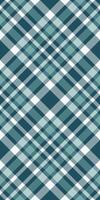 Bag pattern background fabric, spring texture plaid tartan. Backdrop seamless check textile in cyan and white colors. vector