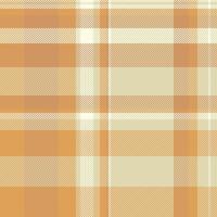 Subtle autumnal plaid pattern in warm beige and orange tones. Perfect for fallthemed designs, textiles, and backgrounds. Evokes feelings of comfort and warmth. vector