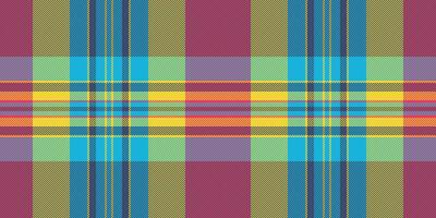 Vibrant, colorful plaid pattern. Perfect for textile designs, website backgrounds, or fashion projects. This cheerful, geometric design evokes feelings of joy and optimism. vector