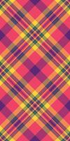 Ribbon plaid check tartan, purity seamless texture . Skill textile fabric pattern background in red and purple colors. vector