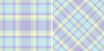 Pastel plaid seamless patterns. Two soft, subtle herringbone designs in calming lavender, mint cream tones. Perfect for textile design, backgrounds, or website templates. vector