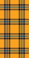 Motif tartan plaid, deluxe texture background check. Aesthetic fabric pattern textile seamless in orange and yellow colors. vector