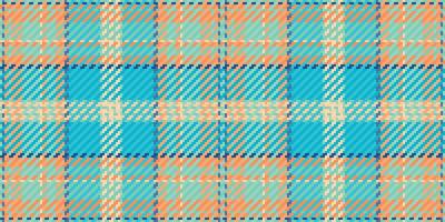 Vibrant teal and peach plaid textile pattern. Perfect for fashion, home decor, or website backgrounds. This seamless design offers a cheerful, summery feel with a touch of rustic charm. vector