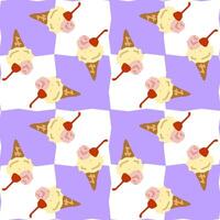 Ice Cream Cone Seamless Pattern vector