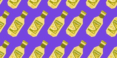 Seamless Pattern with Lemonade Bottles vector