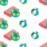 Seamless Pool Toys Pattern Design vector