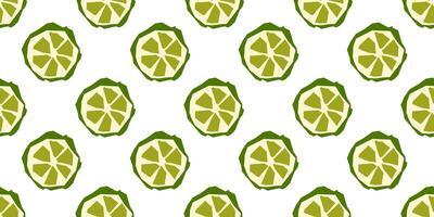 Green Lime Slice Seamless Pattern vector