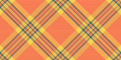 Greeting card plaid fabric, scrapbooking check tartan textile. Japanese seamless background texture pattern in orange and amber colors. vector