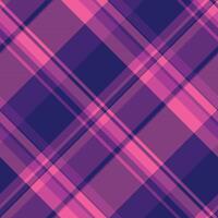 Professional pattern background texture, short seamless textile plaid. Gentle tartan check fabric in indigo and pink colors. vector