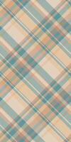 Invitation check tartan texture, unique fabric background seamless. Kingdom textile pattern plaid in orange and light colors. vector
