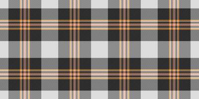 Elegant gray, black, and orange plaid pattern. Perfect for textile design, apparel, website backgrounds, or autumnal themed projects. Subtle texture adds visual interest and sophistication. vector