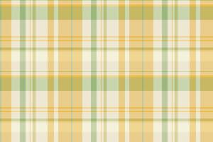 Row plaid fabric, india check tartan textile. Napkin texture seamless pattern background in amber and light colors. vector