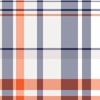 Stylish abstract plaid pattern in orange, blue, and white. Perfect for textile design, website backgrounds, or fashionrelated projects. vector