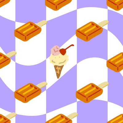 Ice Cream Treats Seamless Pattern