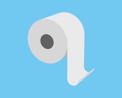 Clean, minimalist illustration of a roll of paper against a vibrant blue backdrop. vector
