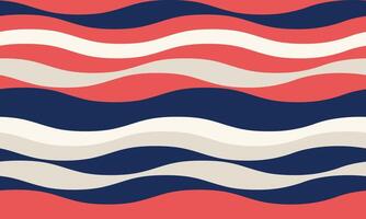 Abstract wavy stripes in coral, navy, and cream. Perfect for textile design, website backgrounds, or vibrant branding. Evokes feelings of fluidity, movement, and summery energy. vector