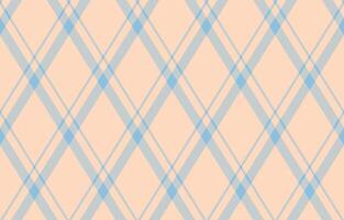 Pastel peach and light blue diagonal plaid pattern. Perfect for backgrounds, textiles, and stationery designs. Elegant and subtle, this seamless texture offers a calming and sophisticated aesthetic. vector