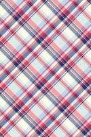 Halftone pattern fabric plaid, sixties background textile seamless. Dining room check texture tartan in red and white colors. vector