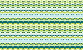 Vibrant wavy stripes in calming greens and blues create a cheerful, seamless pattern. vector