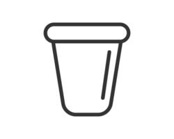Minimalist line art icon of a container. Symbolizes storage, organization, or waste. Adaptable for apps, websites, infographics, and designs needing a simple, clean graphic. vector
