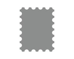 Classic stamp shape with perforated edges. Symbolizes postage, collecting, or sending mail. Clean, versatile graphic ideal for designs relating to travel, communication, or memories. vector