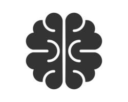 Minimalist brain icon. Represents intelligence, thought, learning, and AI. Great for science, technology, education, and healthcare visuals. vector