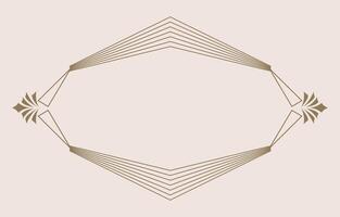 outline vintage art deco object element for icon and decoration with horizontal rectangle vector