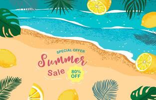 discount summer sale background with grain texture for horizontal design vector