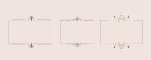 retro frame with thin outline decoration vector