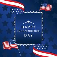 Independence Day background with flag party for square design vector