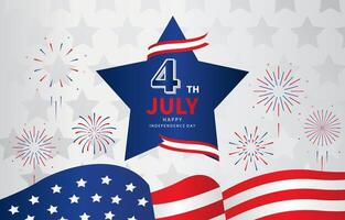 4th of July Independence Day background with flag party for a4 horizontal design vector