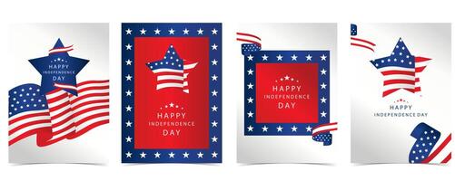 4th of July Independence Day with flag party on gray background vector