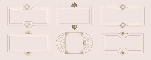 set of Vintage deco frame and border. Abstract decoration element object vector