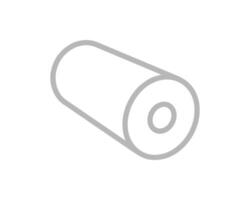 Simple, clean line art illustration of a roll. Perfect for representing concepts of packaging, industry, or continuity. Use as a website icon, app symbol, or infographic element. vector