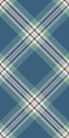 Vintage background fabric , picnic blanket tartan texture textile. Twill plaid check pattern seamless in cyan and pastel colors. vector